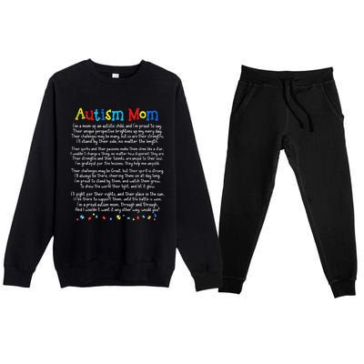 Autism Be Kind Autism Awareness For Autism Mom Premium Crewneck Sweatsuit Set