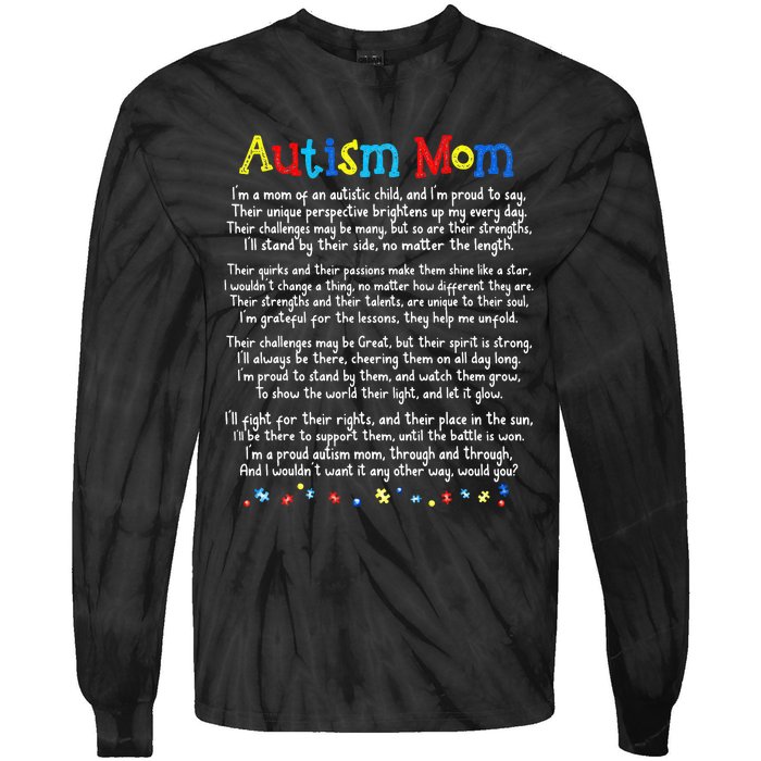 Autism Be Kind Autism Awareness For Autism Mom Tie-Dye Long Sleeve Shirt