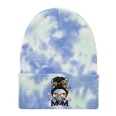 Autism Be Kind Autism Awareness For Autism Mom Tie Dye 12in Knit Beanie