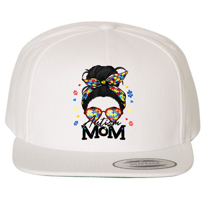 Autism Be Kind Autism Awareness For Autism Mom Wool Snapback Cap