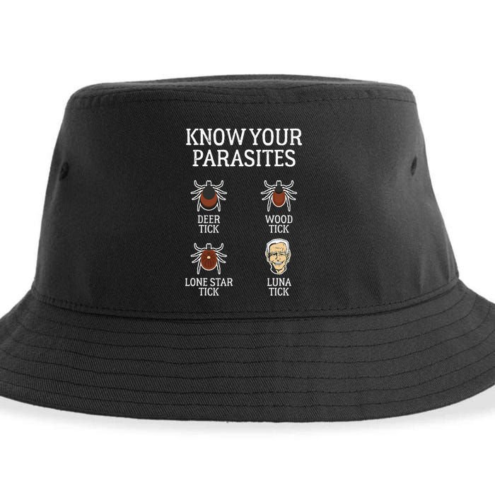 Anti Biden Know Your Parasites Lunatic Impeach Joe Biden Sustainable Bucket Hat