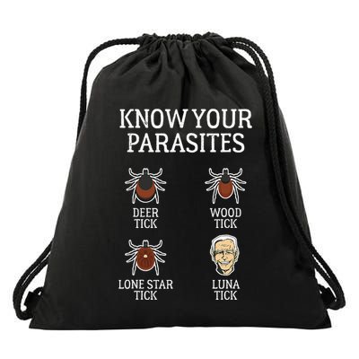 Anti Biden Know Your Parasites Lunatic Impeach Joe Biden Drawstring Bag
