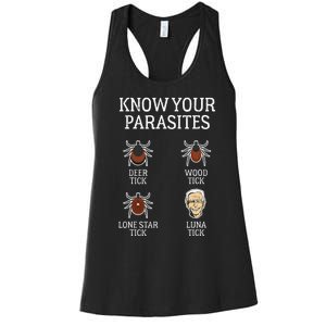 Anti Biden Know Your Parasites Lunatic Impeach Joe Biden Women's Racerback Tank