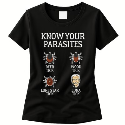 Anti Biden Know Your Parasites Lunatic Impeach Joe Biden Womens T-Shirt