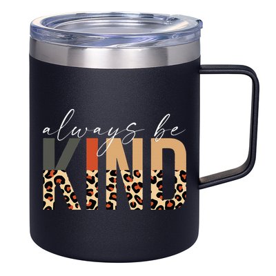 Always Be Kind Leopard Positive Kindness People Quote 12oz Stainless Steel Coffee Mug