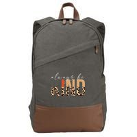 Always Be Kind Leopard Positive Kindness People Quote Cotton Canvas Backpack