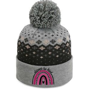 Always Be Kind Inspirational Rainbow The Baniff Cuffed Pom Beanie