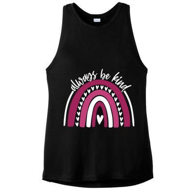 Always Be Kind Inspirational Rainbow Ladies PosiCharge Tri-Blend Wicking Tank