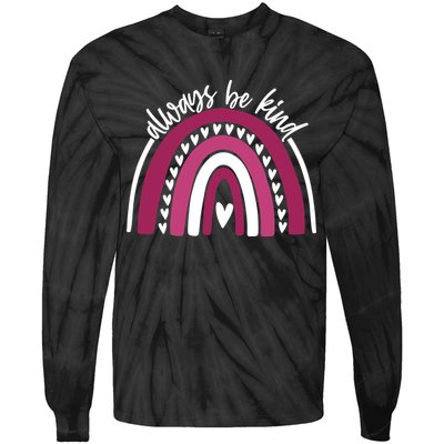 Always Be Kind Inspirational Rainbow Tie-Dye Long Sleeve Shirt
