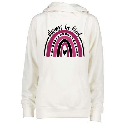 Always Be Kind Inspirational Rainbow Womens Funnel Neck Pullover Hood