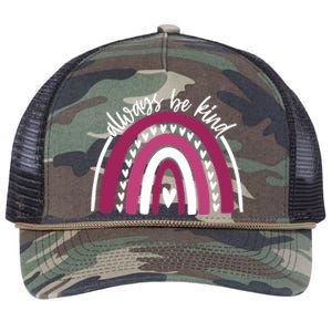 Always Be Kind Inspirational Rainbow Retro Rope Trucker Hat Cap