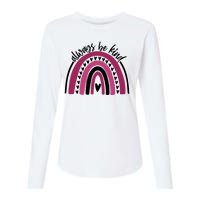 Always Be Kind Inspirational Rainbow Womens Cotton Relaxed Long Sleeve T-Shirt