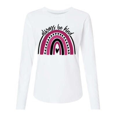 Always Be Kind Inspirational Rainbow Womens Cotton Relaxed Long Sleeve T-Shirt