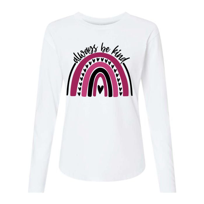 Always Be Kind Inspirational Rainbow Womens Cotton Relaxed Long Sleeve T-Shirt