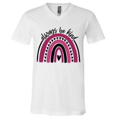 Always Be Kind Inspirational Rainbow V-Neck T-Shirt