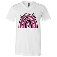 Always Be Kind Inspirational Rainbow V-Neck T-Shirt