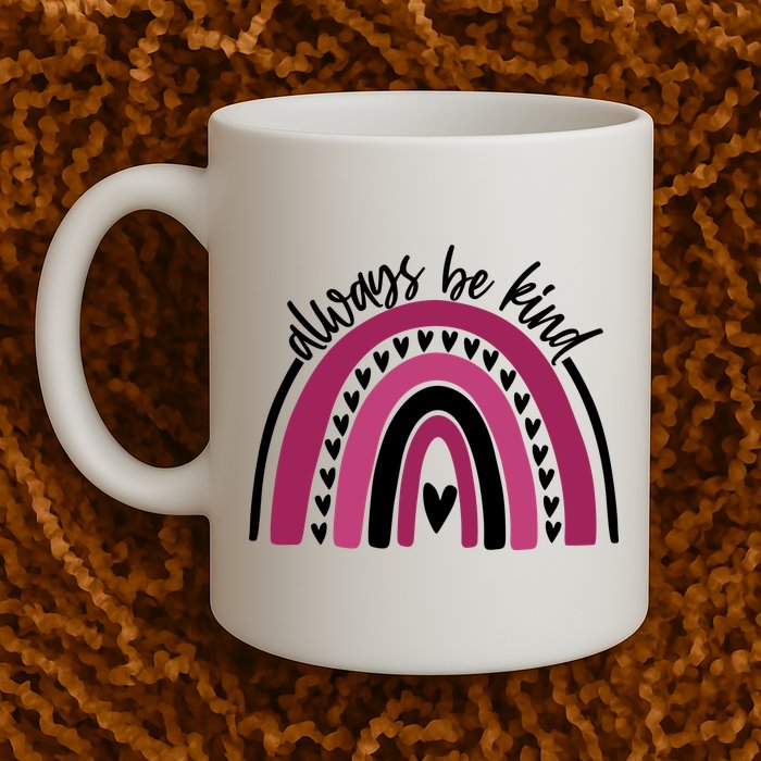 Always Be Kind Inspirational Rainbow Mug