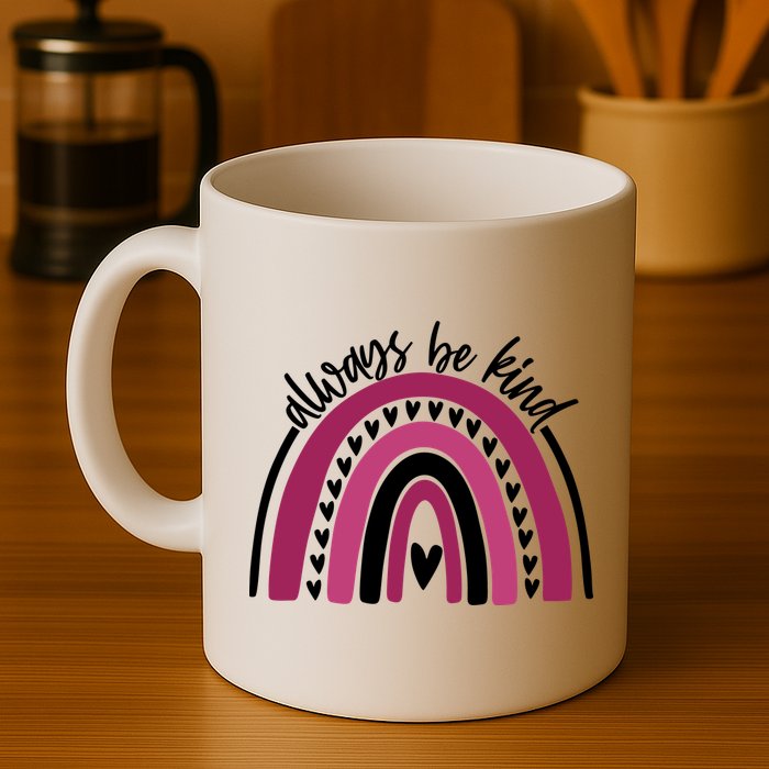 Always Be Kind Inspirational Rainbow Mug