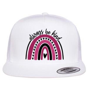 Always Be Kind Inspirational Rainbow Flat Bill Trucker Hat