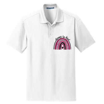 Always Be Kind Inspirational Rainbow Dry Zone Grid Polo