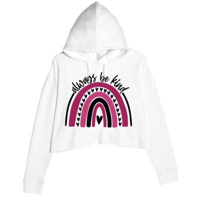 Always Be Kind Inspirational Rainbow Crop Fleece Hoodie