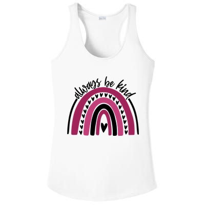 Always Be Kind Inspirational Rainbow Ladies PosiCharge Competitor Racerback Tank