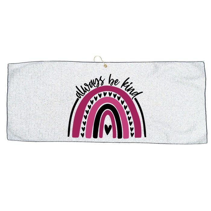 Always Be Kind Inspirational Rainbow Large Microfiber Waffle Golf Towel