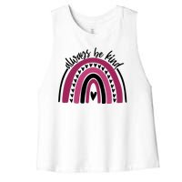 Always Be Kind Inspirational Rainbow Women's Racerback Cropped Tank