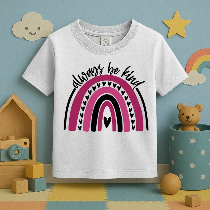 Always Be Kind Inspirational Rainbow Toddler T-Shirt