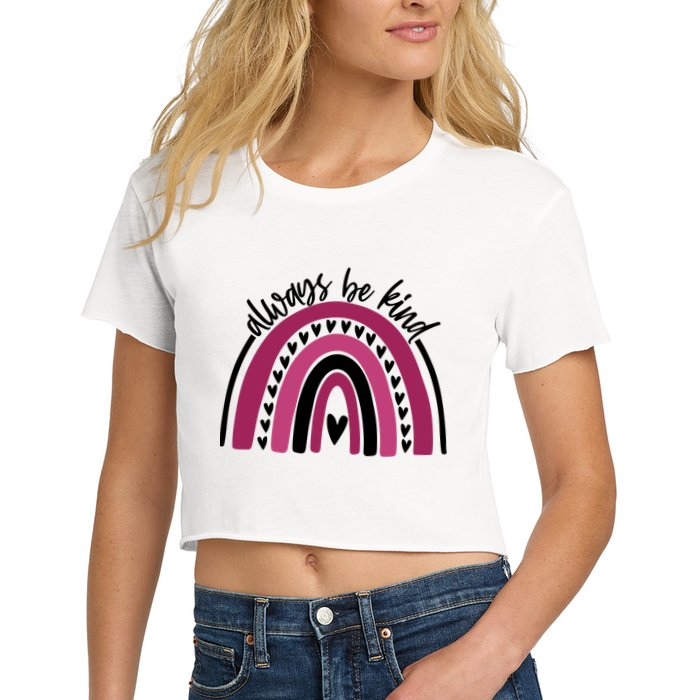 Always Be Kind Inspirational Rainbow Crop Top