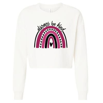 Always Be Kind Inspirational Rainbow Cropped Pullover Crew