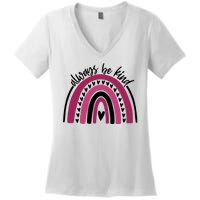 Always Be Kind Inspirational Rainbow Women's V-Neck T-Shirt