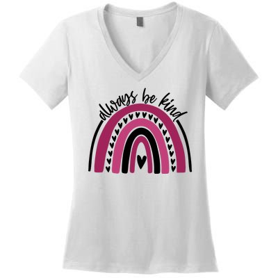 Always Be Kind Inspirational Rainbow Women's V-Neck T-Shirt