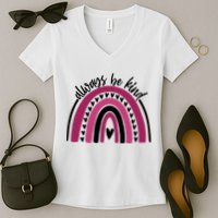 Always Be Kind Inspirational Rainbow Women's V-Neck T-Shirt