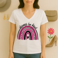 Always Be Kind Inspirational Rainbow Women's V-Neck T-Shirt