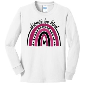 Always Be Kind Inspirational Rainbow Kids Long Sleeve Shirt