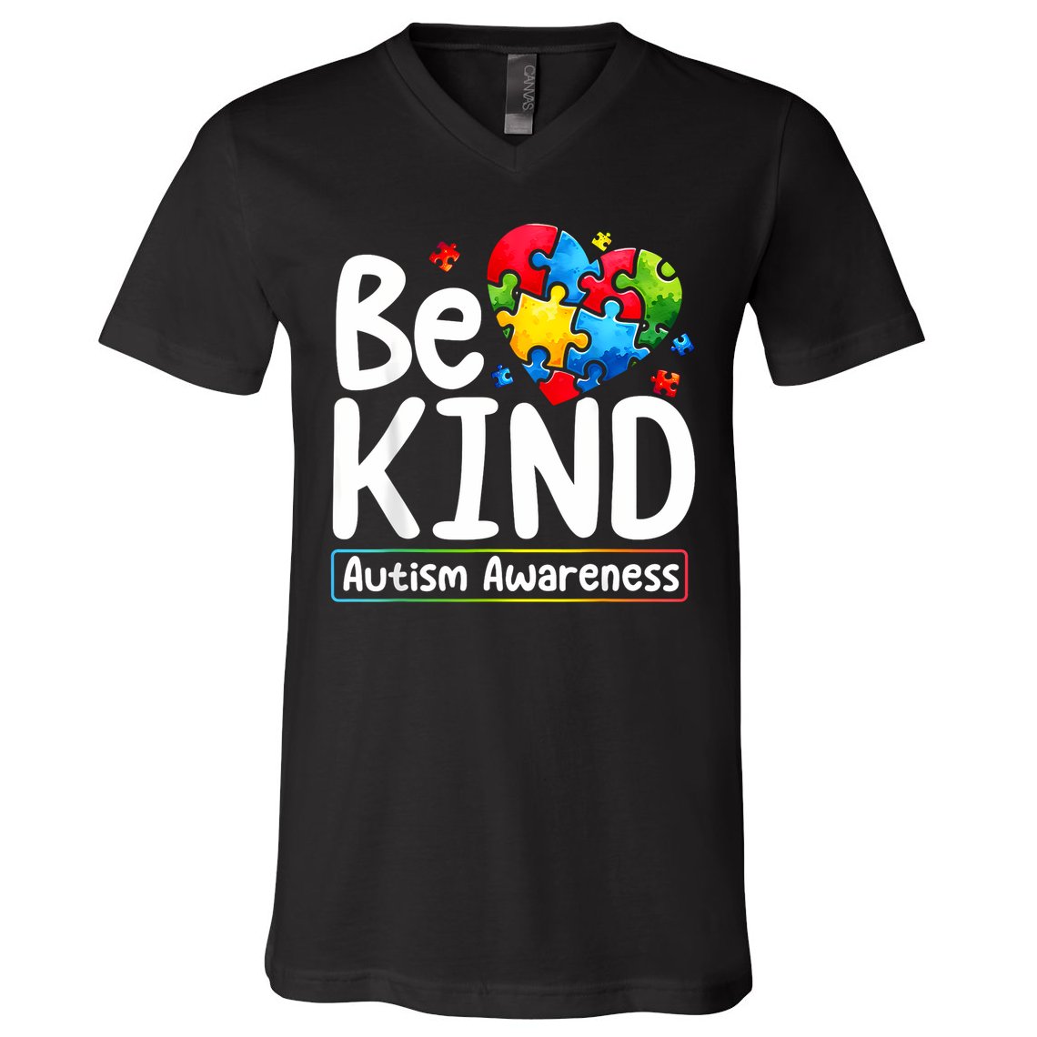 Autism Be Kind Be Kind Autism Awareness V-Neck T-Shirt