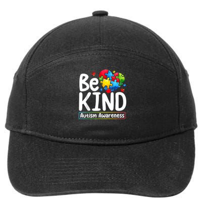 Autism Be Kind Be Kind Autism Awareness 7-Panel Snapback Hat