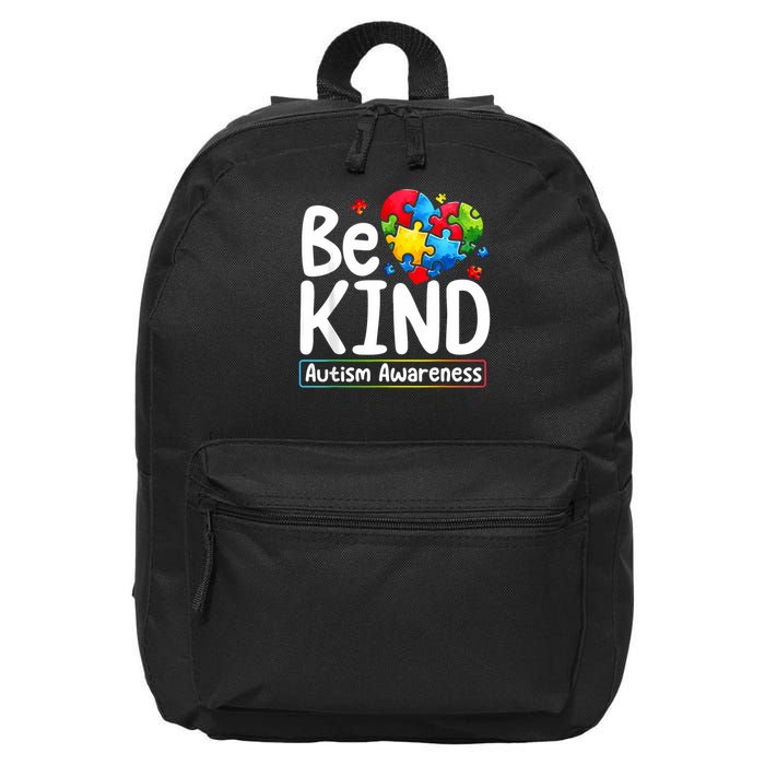 Autism Be Kind Be Kind Autism Awareness 16 in Basic Backpack