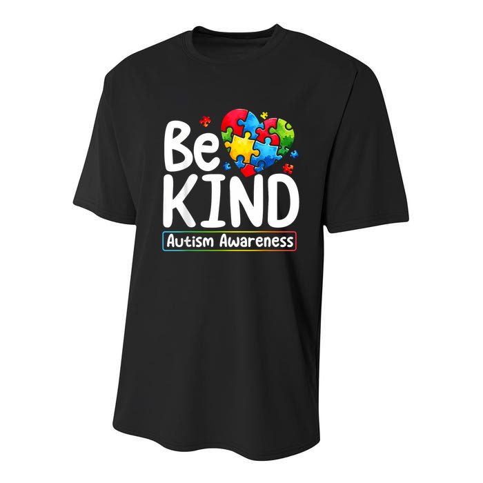 Autism Be Kind Be Kind Autism Awareness Youth Performance Sprint T-Shirt