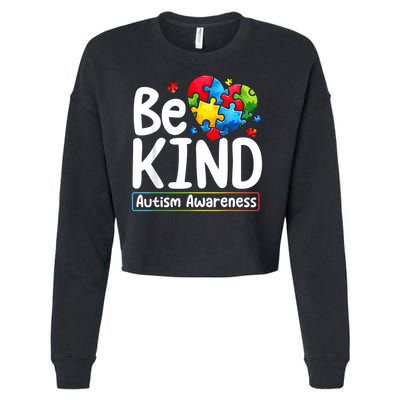 Autism Be Kind Be Kind Autism Awareness Cropped Pullover Crew