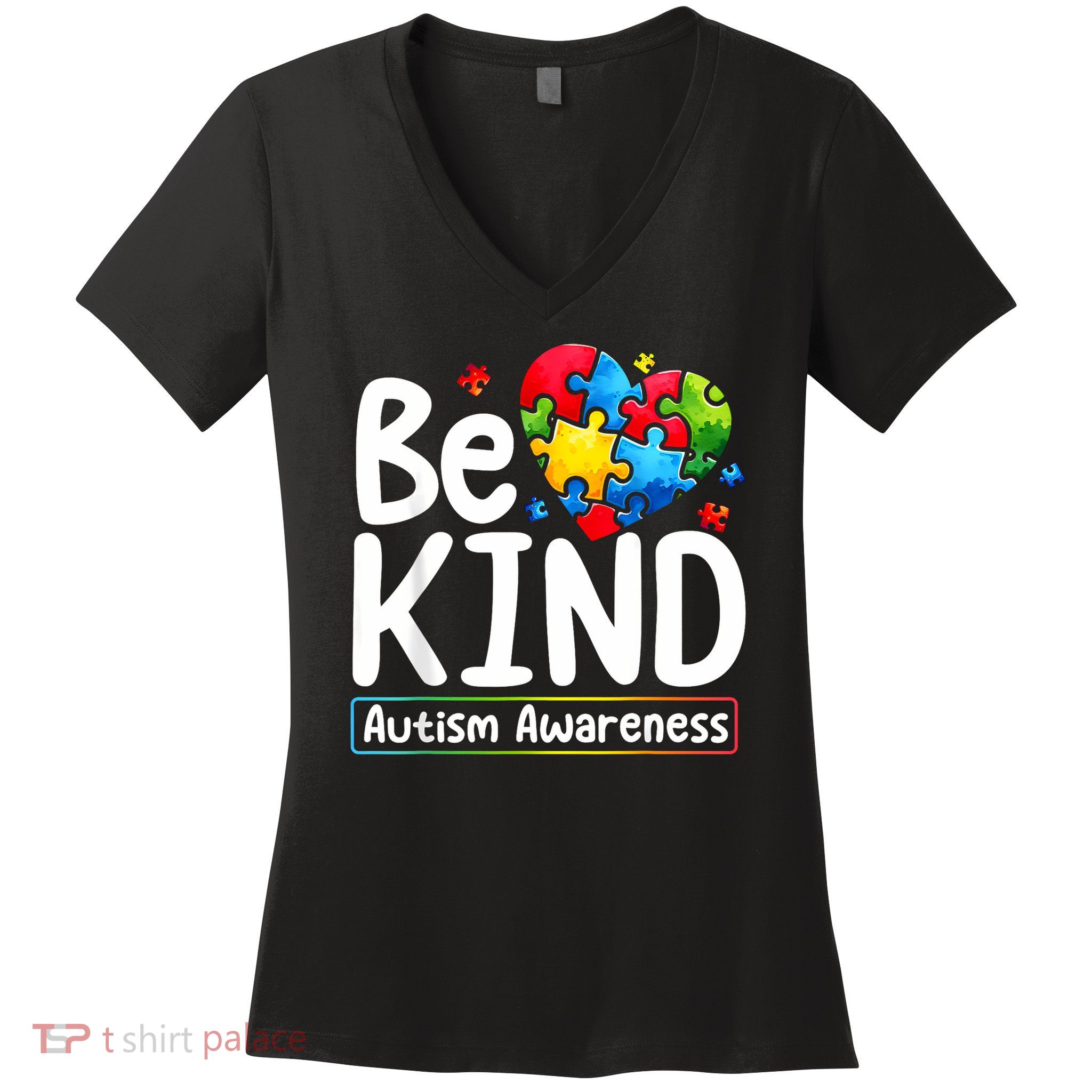 Autism Be Kind Be Kind Autism Awareness Women's V-Neck T-Shirt