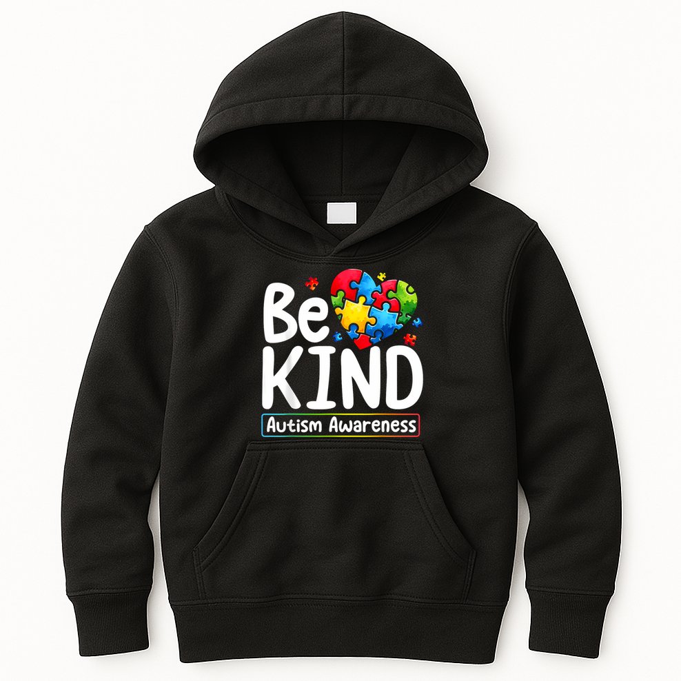 Autism Be Kind Be Kind Autism Awareness Kids Hoodie