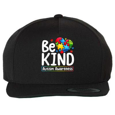 Autism Be Kind Be Kind Autism Awareness Wool Snapback Cap