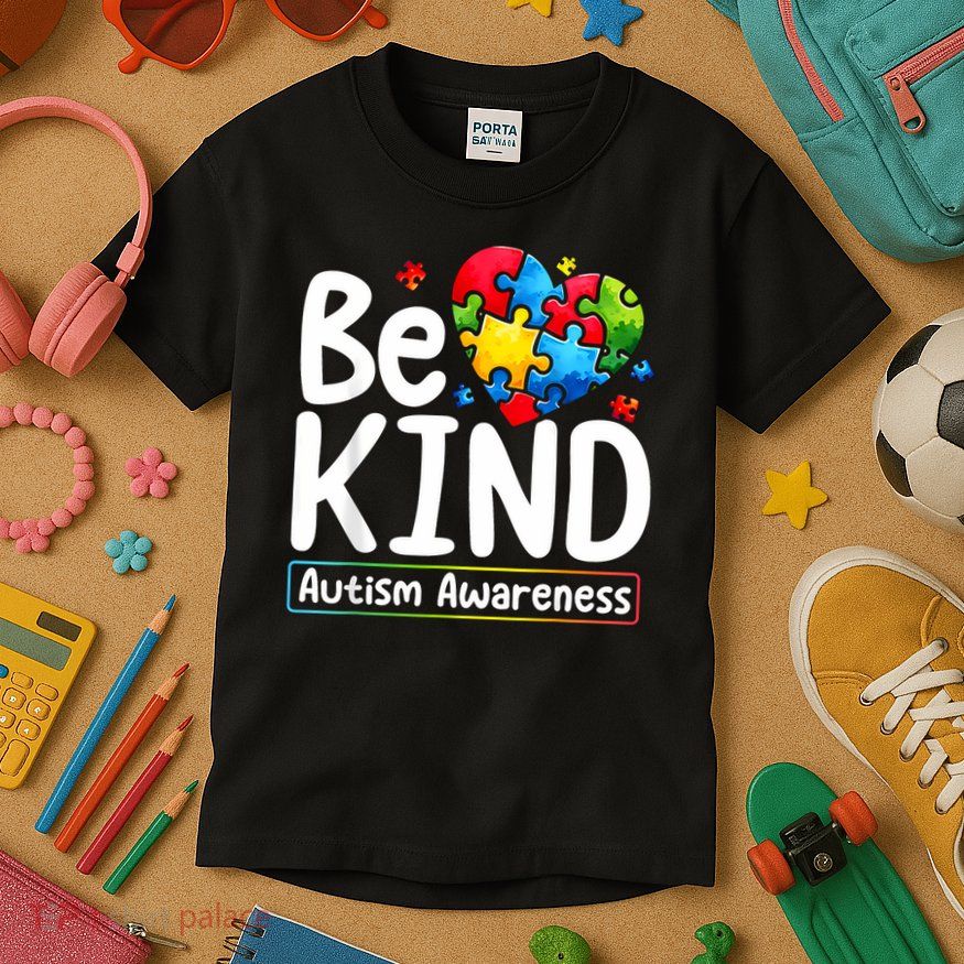 Autism Be Kind Be Kind Autism Awareness Kids T-Shirt