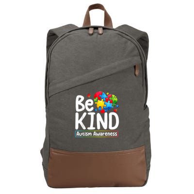 Autism Be Kind Be Kind Autism Awareness Cotton Canvas Backpack