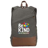 Autism Be Kind Be Kind Autism Awareness Cotton Canvas Backpack