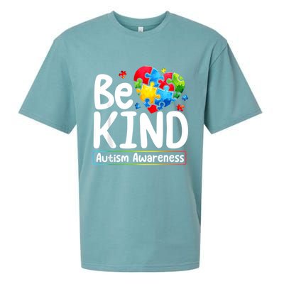 Autism Be Kind Be Kind Autism Awareness Sueded Cloud Jersey T-Shirt
