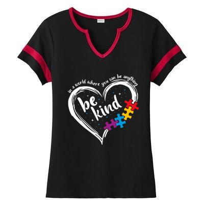 Autism Be Kind Blue Be Kind Autism Awareness Ladies Halftime Notch Neck Tee