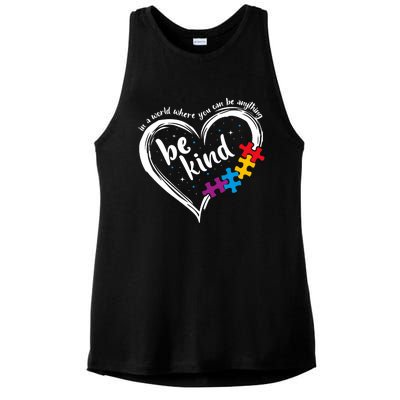 Autism Be Kind Blue Be Kind Autism Awareness Ladies PosiCharge Tri-Blend Wicking Tank